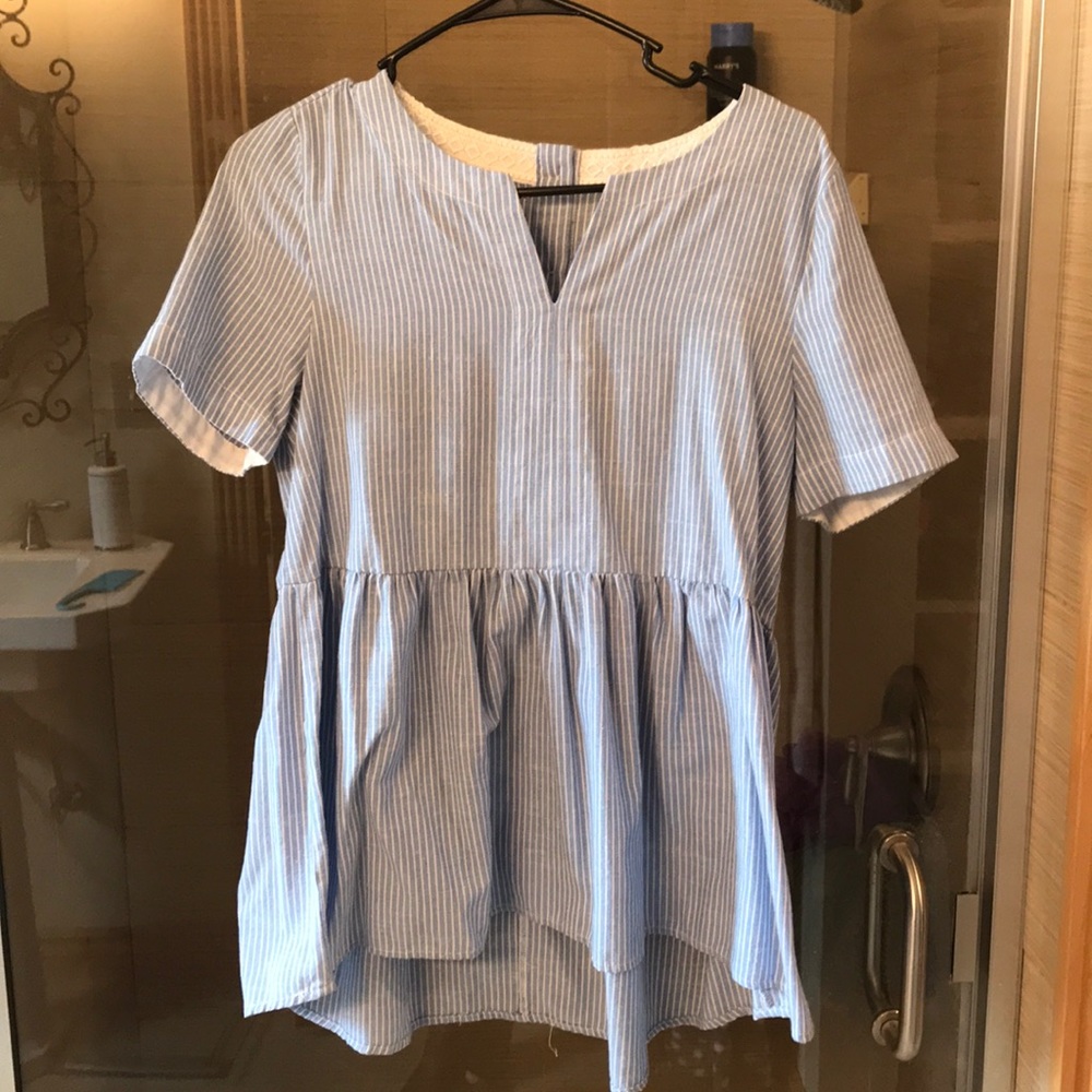 Blue peplum top